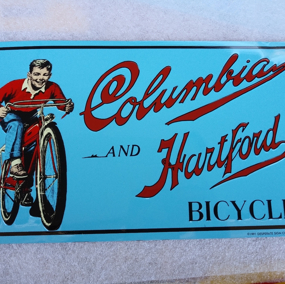 Columbia& Hartford Bicycles metal sign